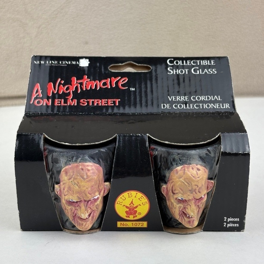 FREDDY KRUEGER SET OF TWO SHOT GLASSES A Nightmare on Elm Street Rubies NEW